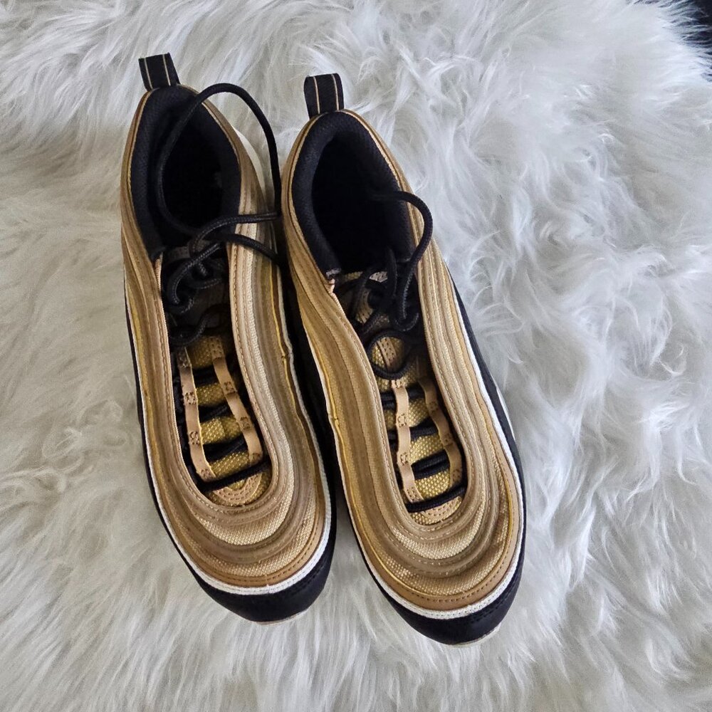 Nike Air Max 97 GS Metallic Gold Black | Size 6.5Y / 24.5 cm | CZ9197-700